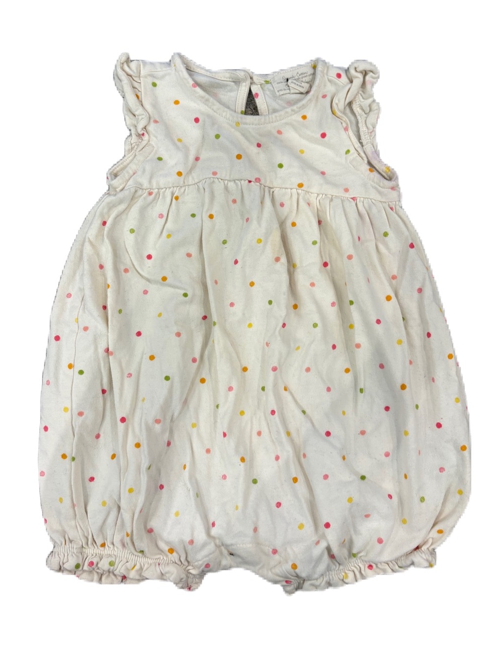 GAP White Polka Dot Cotton Bubble Romper
